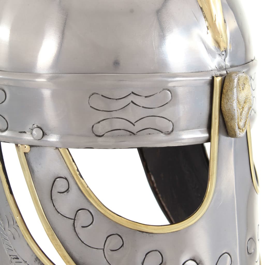 Beowulf Helmet Antique Replica LARP Silver Steel